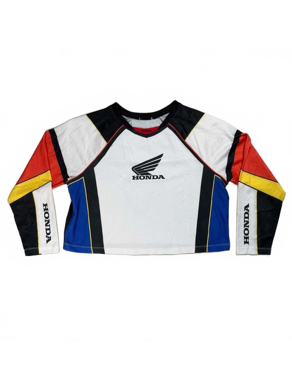 Womens Honda Racing x Forever 21 Long Sleeve Mesh Crop Jersey Mens Cropped Fit